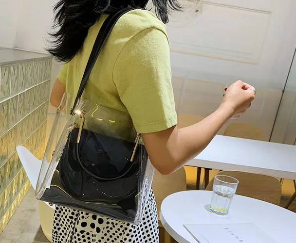 Wholesale Hot Selling Fashion Gift PVC Clear Bag Shoulder Tote Handbag